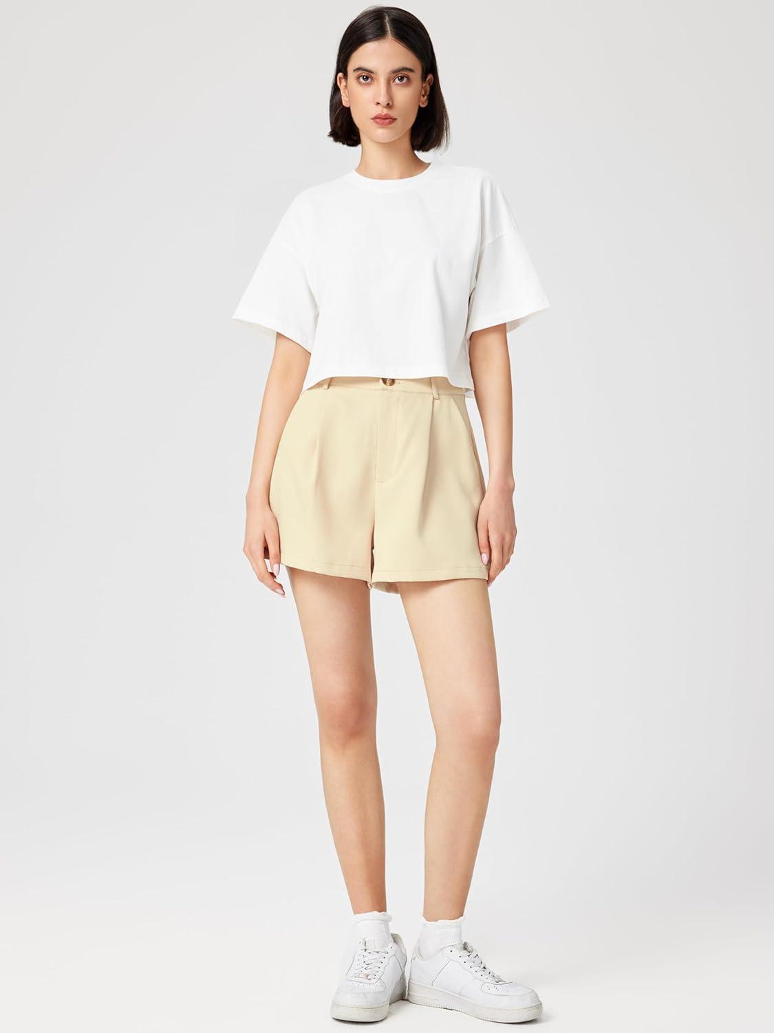 imageCIDER Round Neckline Oversized Crop TopWhite