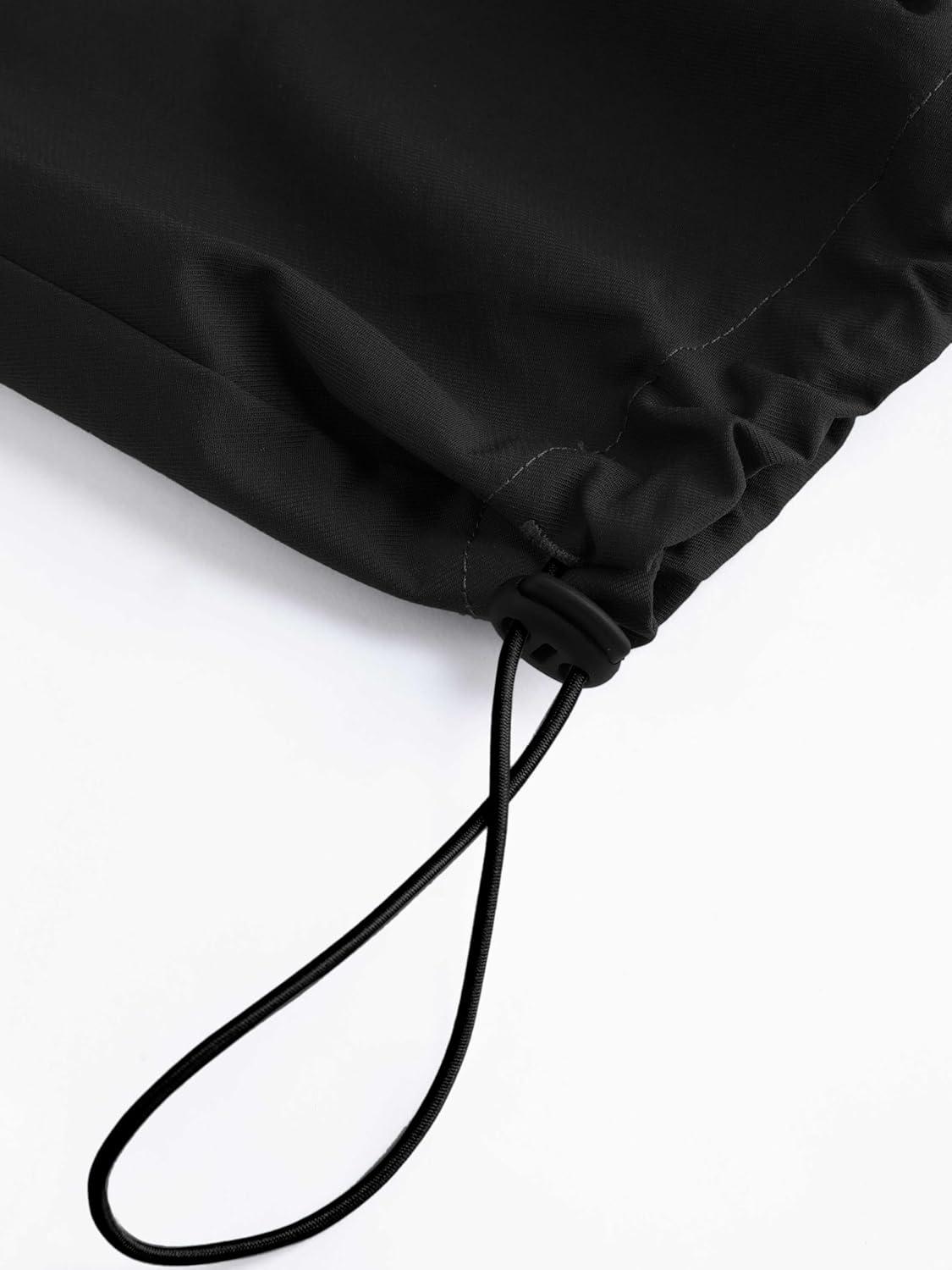 imageCIDER Solid Drawstring Mid Waist Parachute Pants Black XS