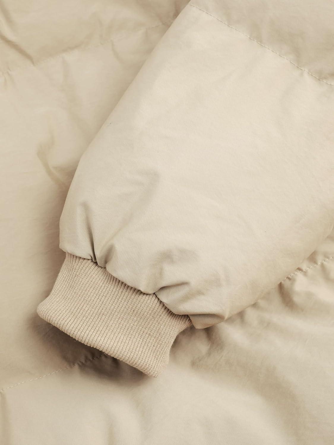 imageCIDER Solid Hooded Puffer CoatBeige