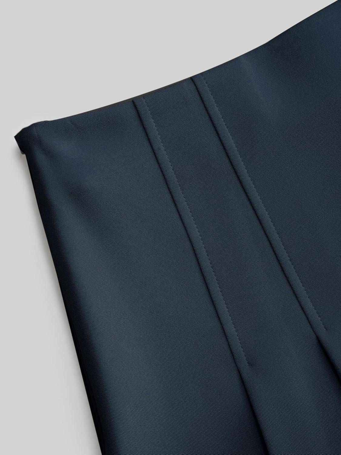 imageCIDER Solid Mid Waist Pleated Mini SkirtNavy Blue