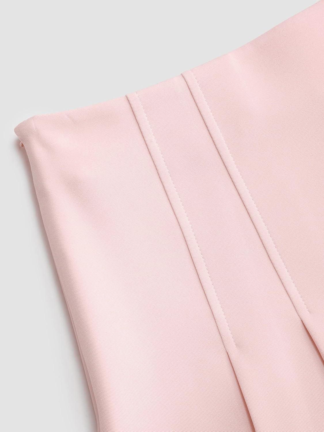 imageCIDER Solid Mid Waist Pleated Mini SkirtPink