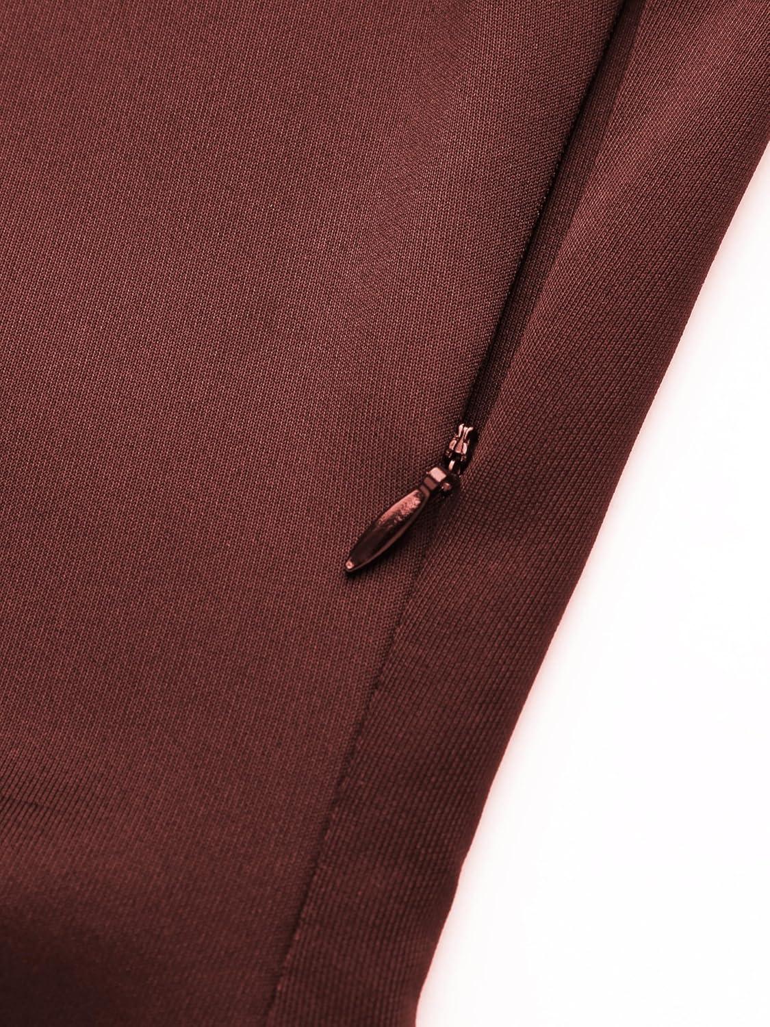 imageCIDER Turtleneck Sleeveless Ruched Mini DressBrown