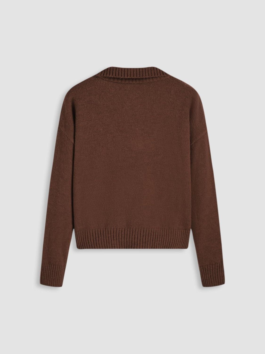 imageCIDER Weave Knit Zipped SweatshirtBrown
