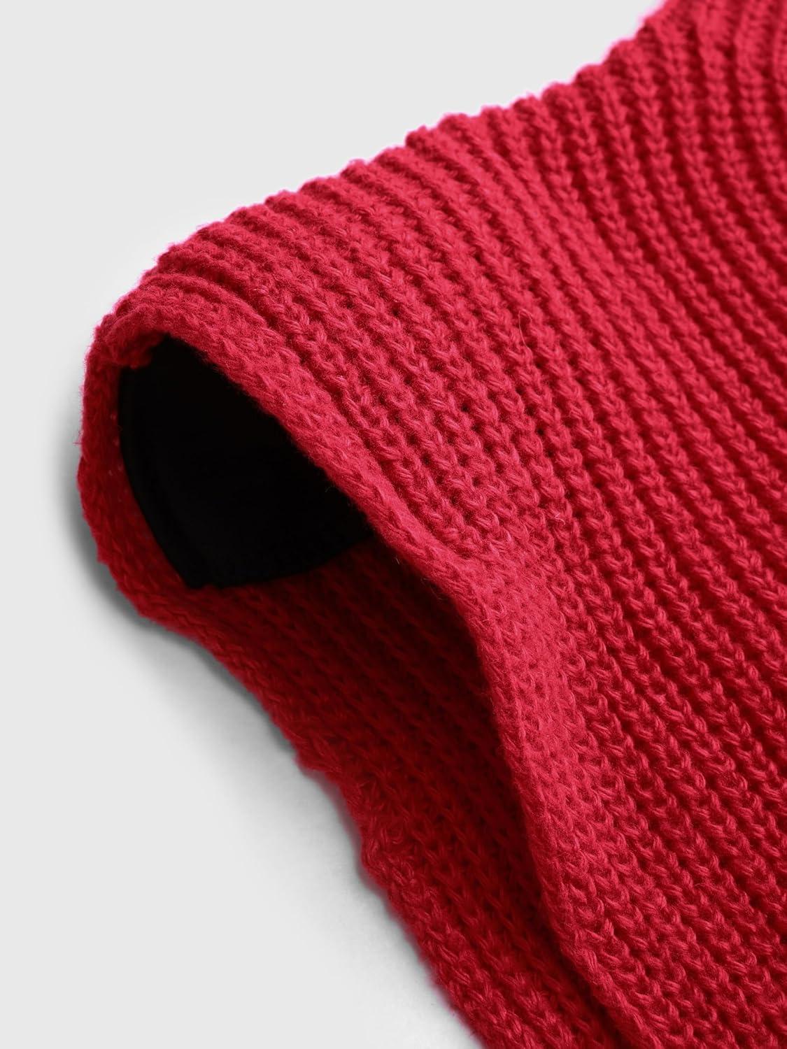 imageCIDER Womens Mock Neck Sleeveless Sweater Tops Cap Sleeve Sweater Vests Tank TopsRed