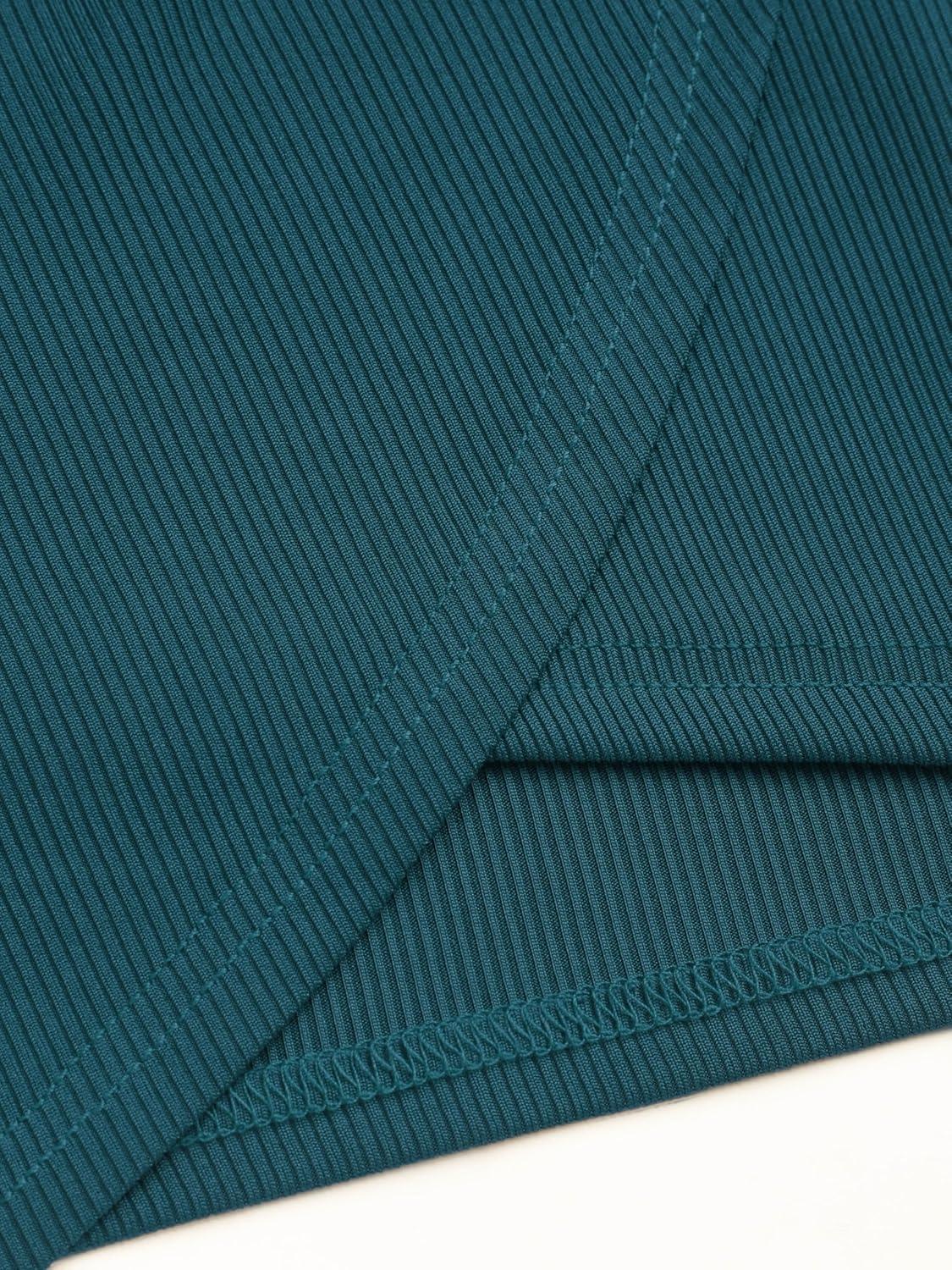 imageCIDER Womens Sleeveless Summer Dress Casual Wrap Bodycon Ruched Dress Tie Waist Beach Mini DressesBlue