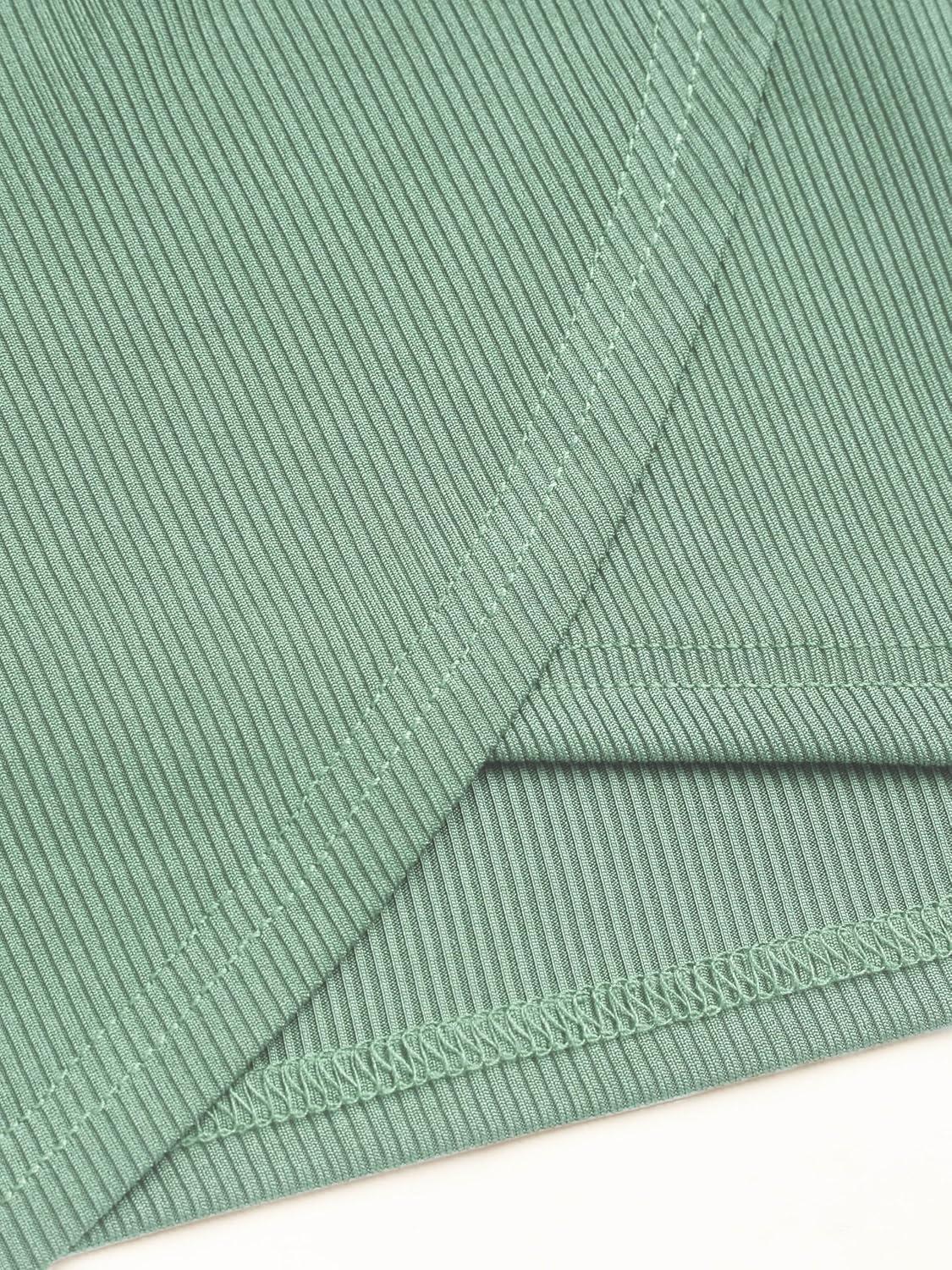 imageCIDER Womens Sleeveless Summer Dress Casual Wrap Bodycon Ruched Dress Tie Waist Beach Mini DressesGreen