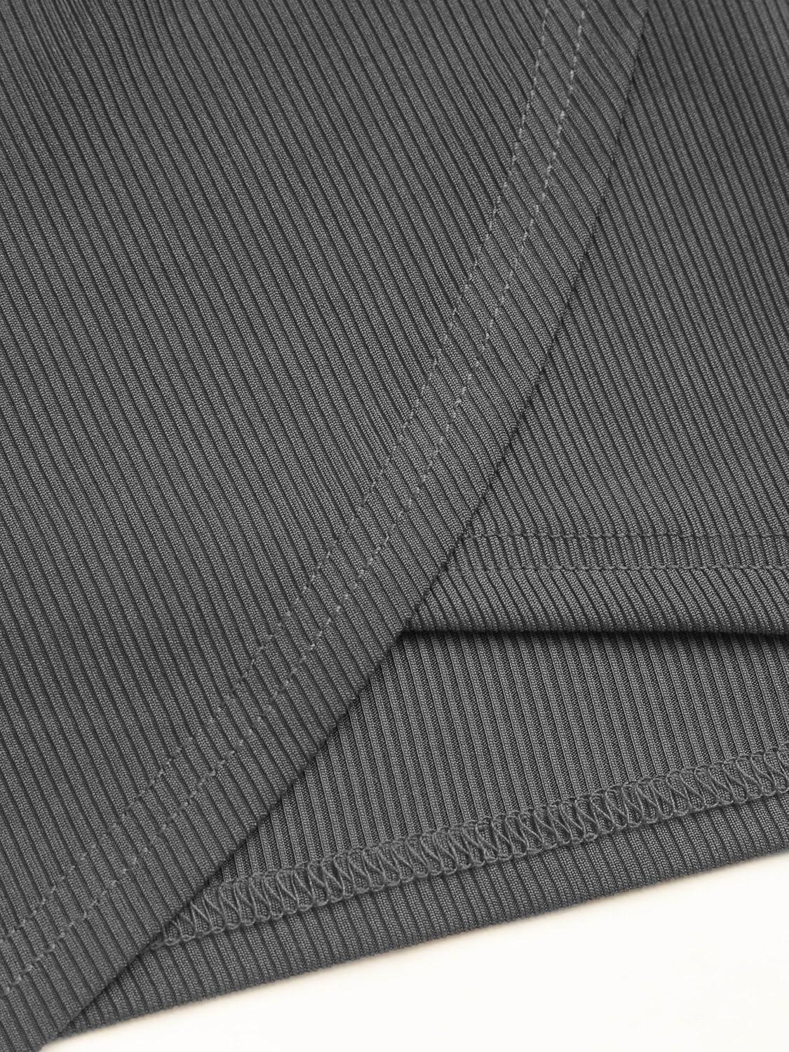 imageCIDER Womens Sleeveless Summer Dress Casual Wrap Bodycon Ruched Dress Tie Waist Beach Mini DressesGrey