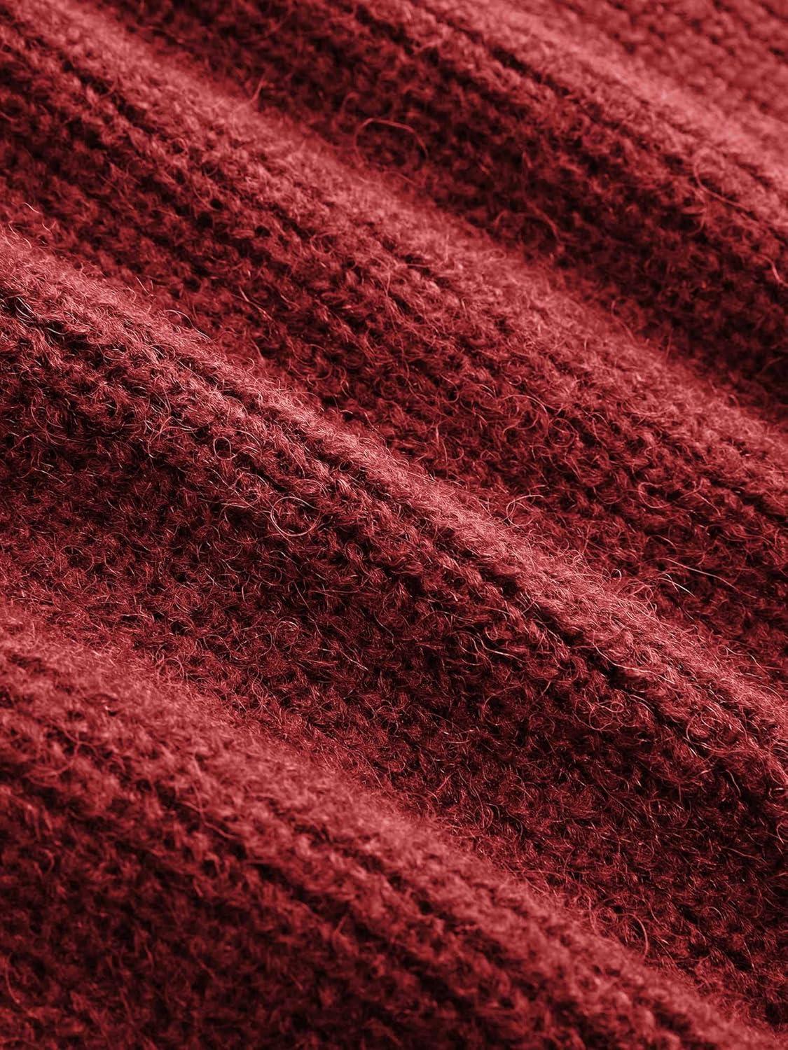 imageCIDER WoolBlend Knit Round Neckline Button CardiganRed