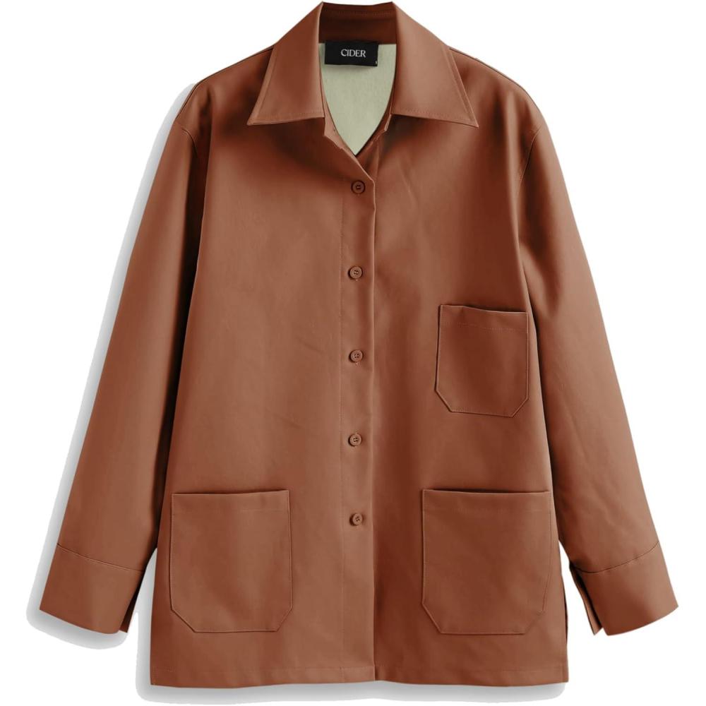 imageCIDER Cool Faux Leather JacketBrown