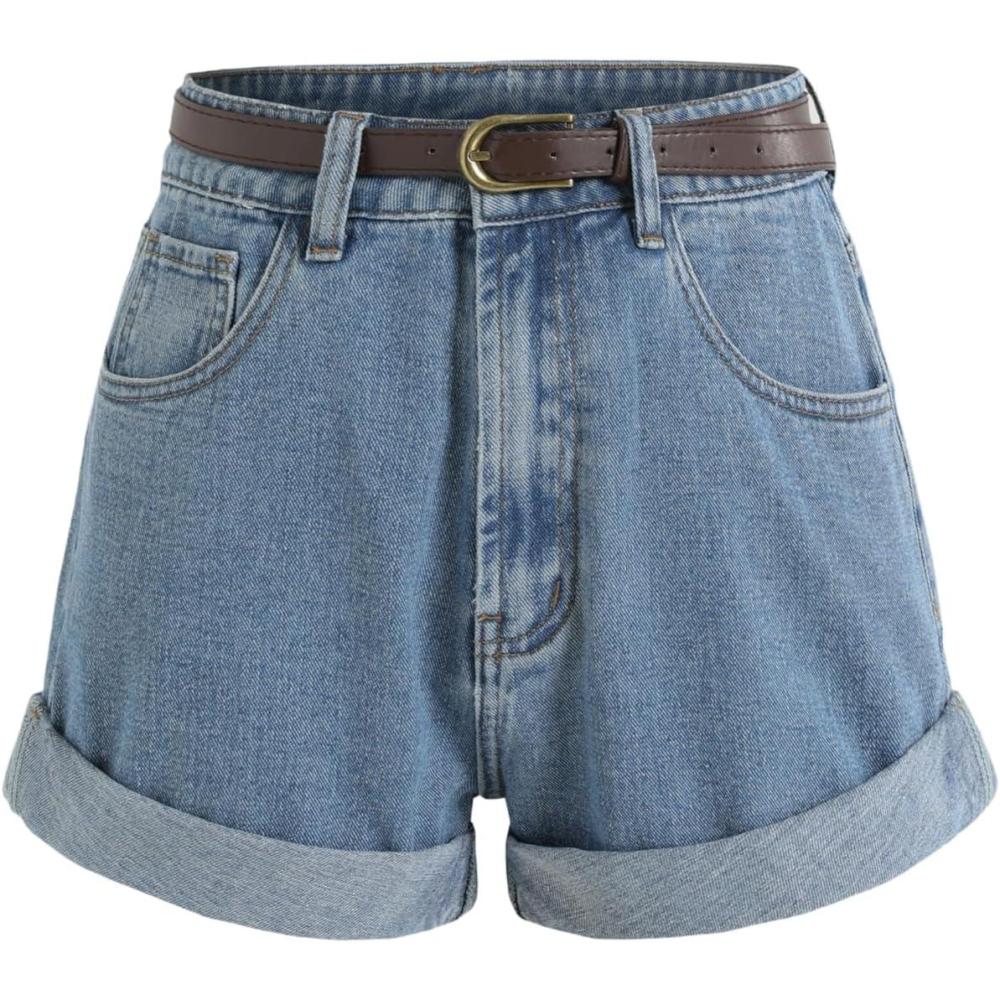 imageCIDER Denim Shorts with BeltDenim