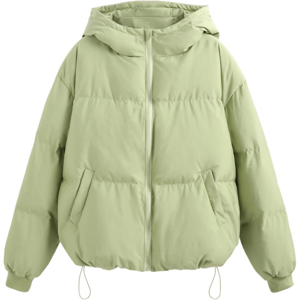 imageCIDER Solid Hooded Puffer CoatGreen