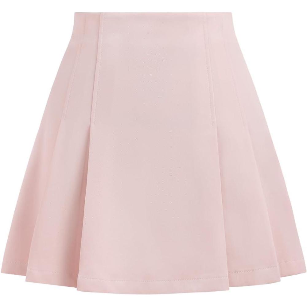 imageCIDER Solid Mid Waist Pleated Mini SkirtPink