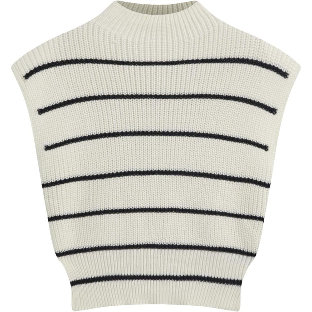 imageCIDER Womens Mock Neck Sleeveless Sweater Tops Cap Sleeve Sweater Vests Tank TopsMulticolor