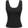 imageCIDER High Stretch Double Layered UNeck Solid Tank TopBlack
