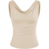 imageCIDER Solid Cowl Neck Tank TopBeige