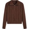 imageCIDER Weave Knit Zipped SweatshirtBrown