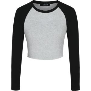 CIDER Jersey Raglan Sleeve Crop Tee(Light Grey)