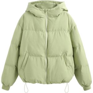 CIDER Solid Hooded Puffer Coat(Green)