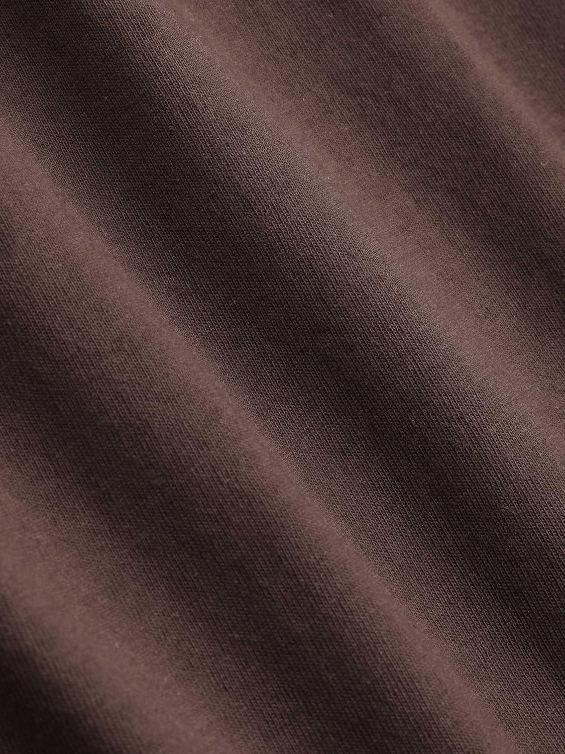 imageCIDER Jersey Round Neckline Mushroom Short Sleeve TopBrown