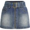 imageCIDER Denim Zip Up Belted Mini SkirtDenim