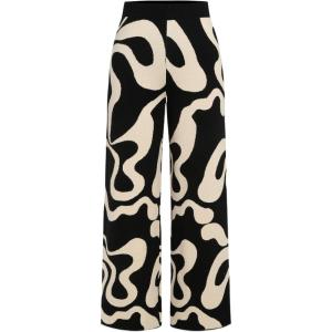 CIDER Everyday Illusion Psychedelic Swirl Knit Trousers(Carbon)