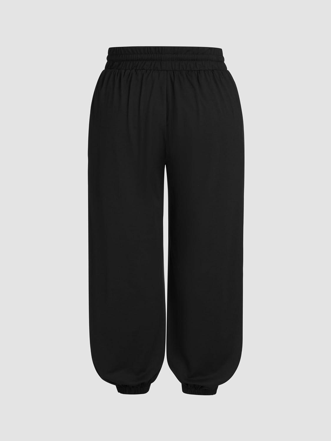 imageCIDER Solid Knotted Jersey Trousers Curve ampamp PlusBlack