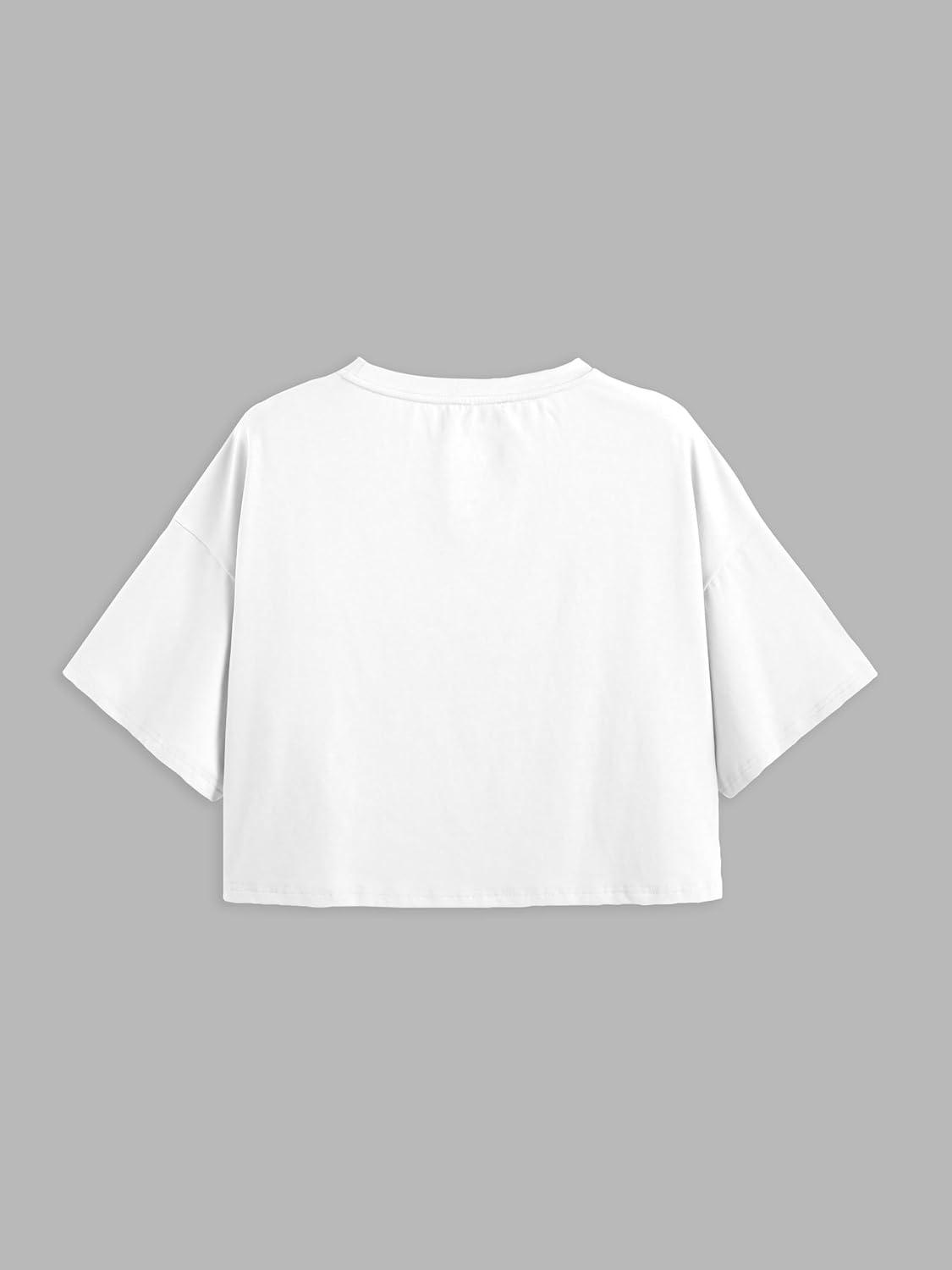 imageCIDER Round Neckline Oversized Crop Top Curve ampamp PlusWhite