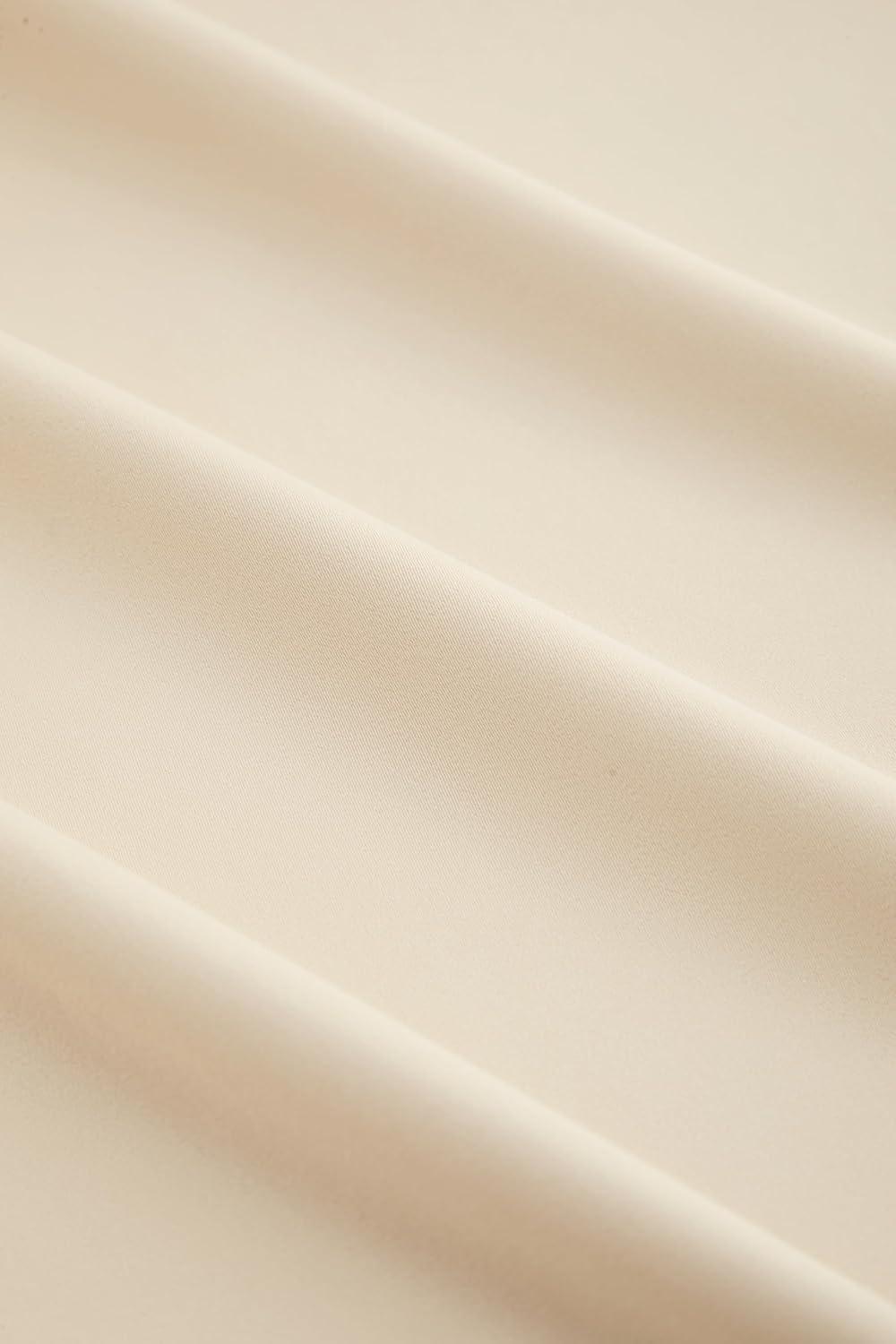 imageCIDER Round Neck Lace Up Long Sleeve Blouse ampamp Maxi SkirtBeige