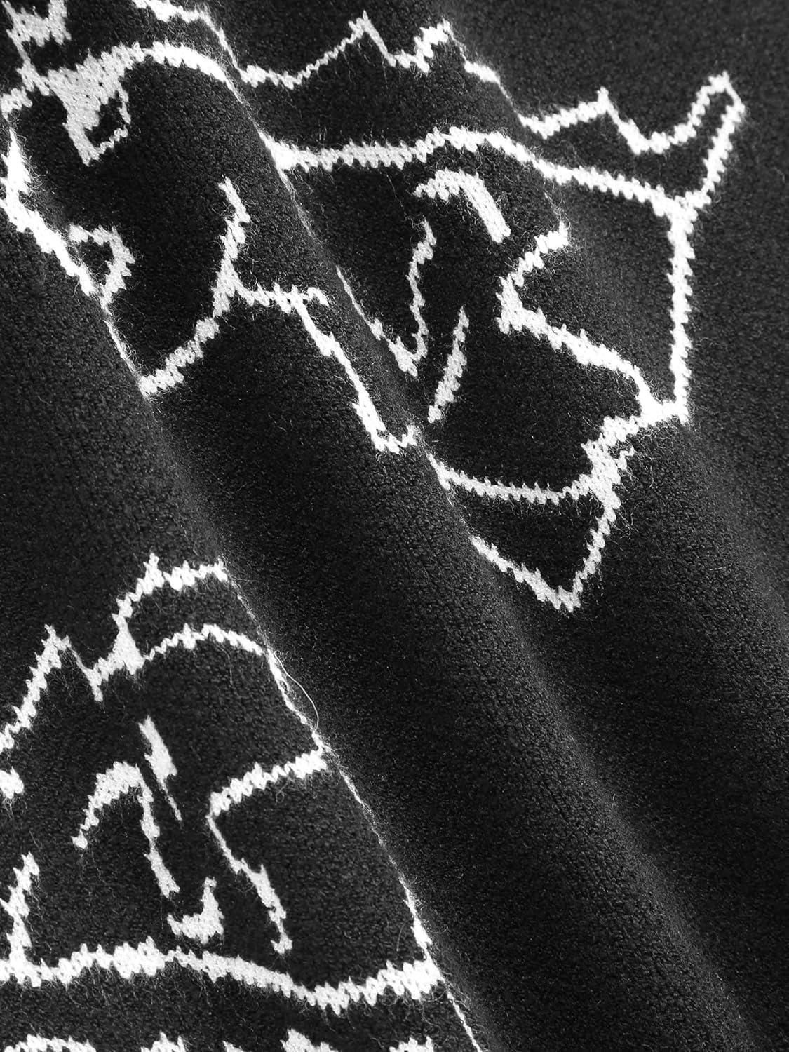 imageCIDER Womens Dinosaur Cardigan Graphic Streetwear Cute Patterned Preppy SweaterBlack