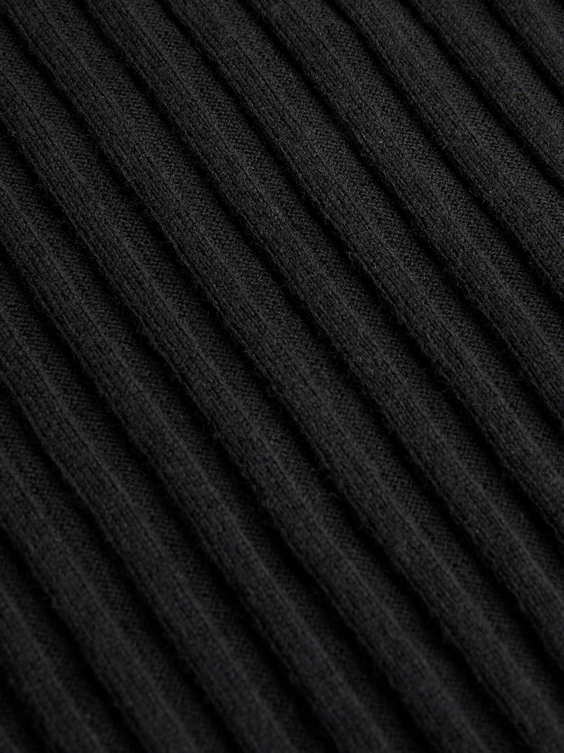 imageCIDER Womens WoolBlend VNeck Solid Button Down Long Sleeve Knit Cardigan Sweater TopsBlack