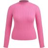 imageCIDER High Neck Rib Knit Sweater Curve ampamp PlusPink