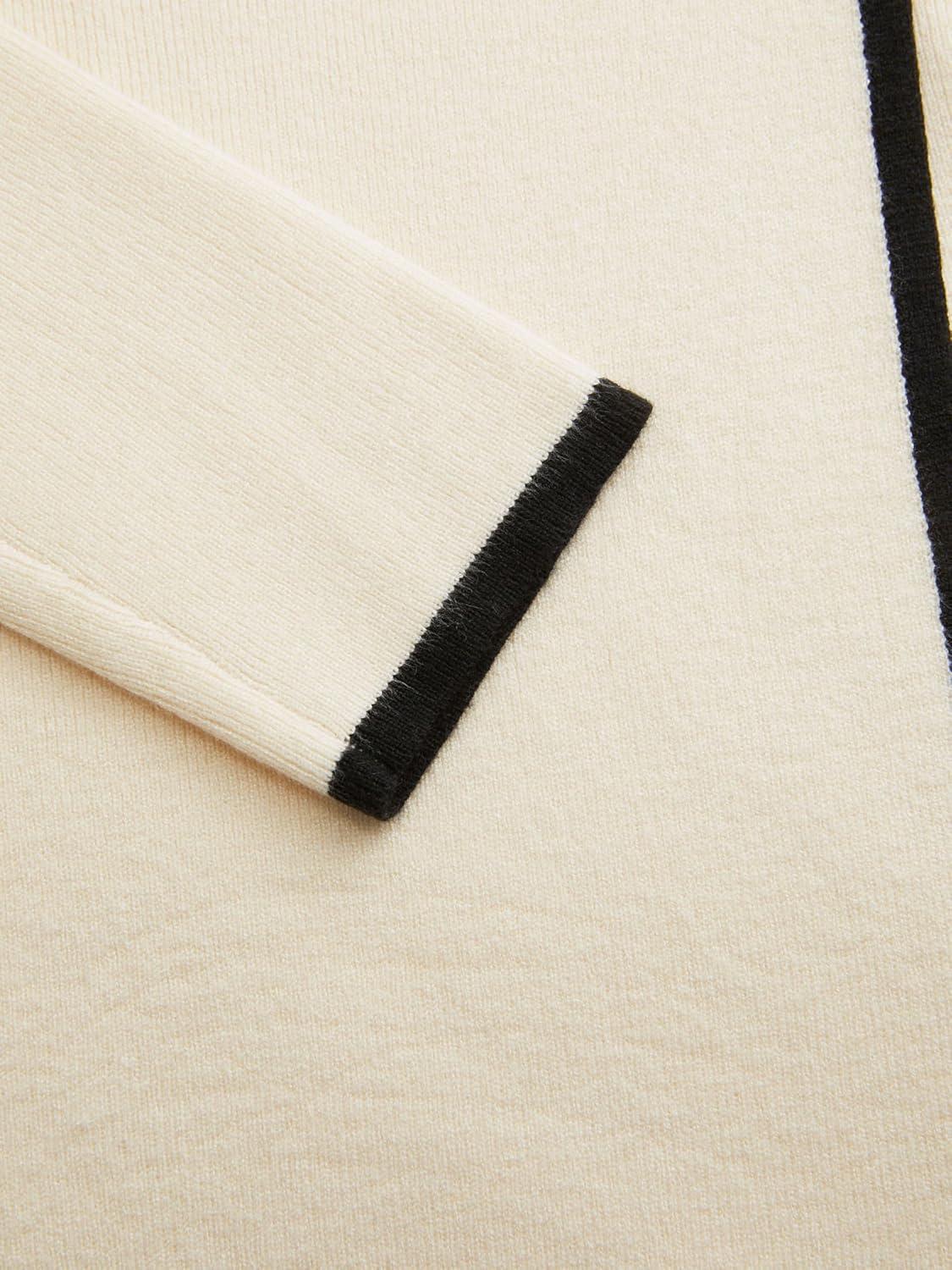 imageCIDER Sweater Dress for Women Long Sleeve Dress Mock Turtleneck Bow Tie Midi Work Dresses Old Money Dresses Fall WinterBeige