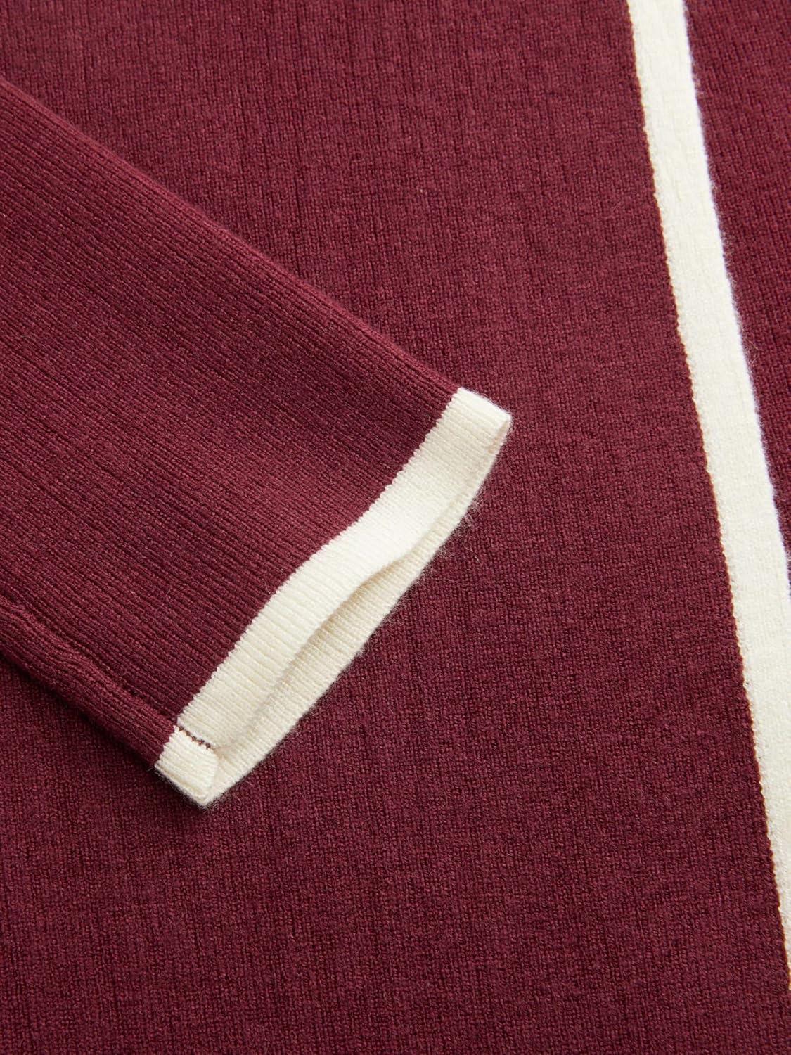 imageCIDER Sweater Dress for Women Long Sleeve Dress Mock Turtleneck Bow Tie Midi Work Dresses Old Money Dresses Fall WinterBurgundy