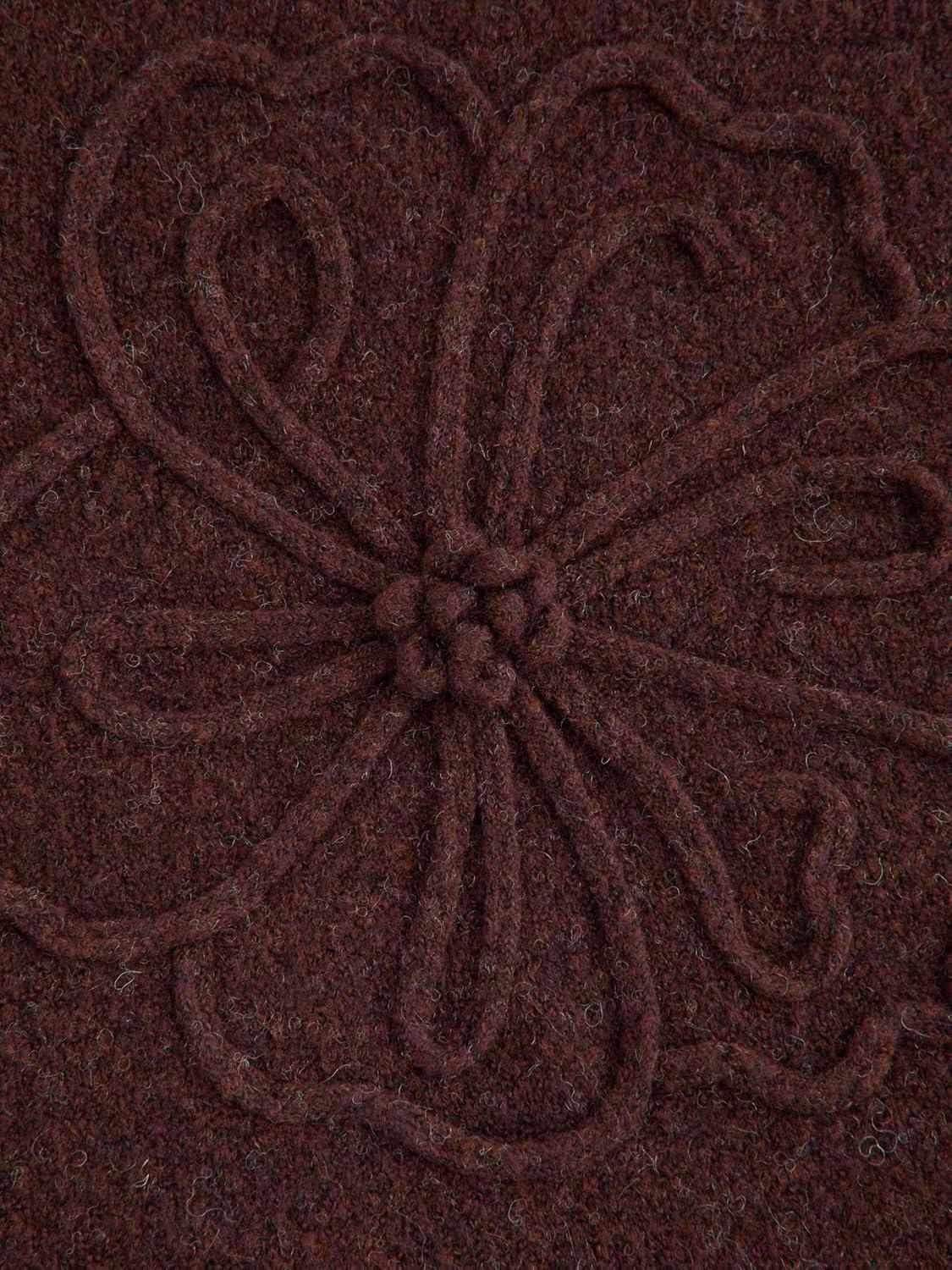 imageCIDER Womens Cute Sweater Crew Neck Long Sleeve Floral Pullover Fall Winter Sweaters Loose Fit Knit TopBrown