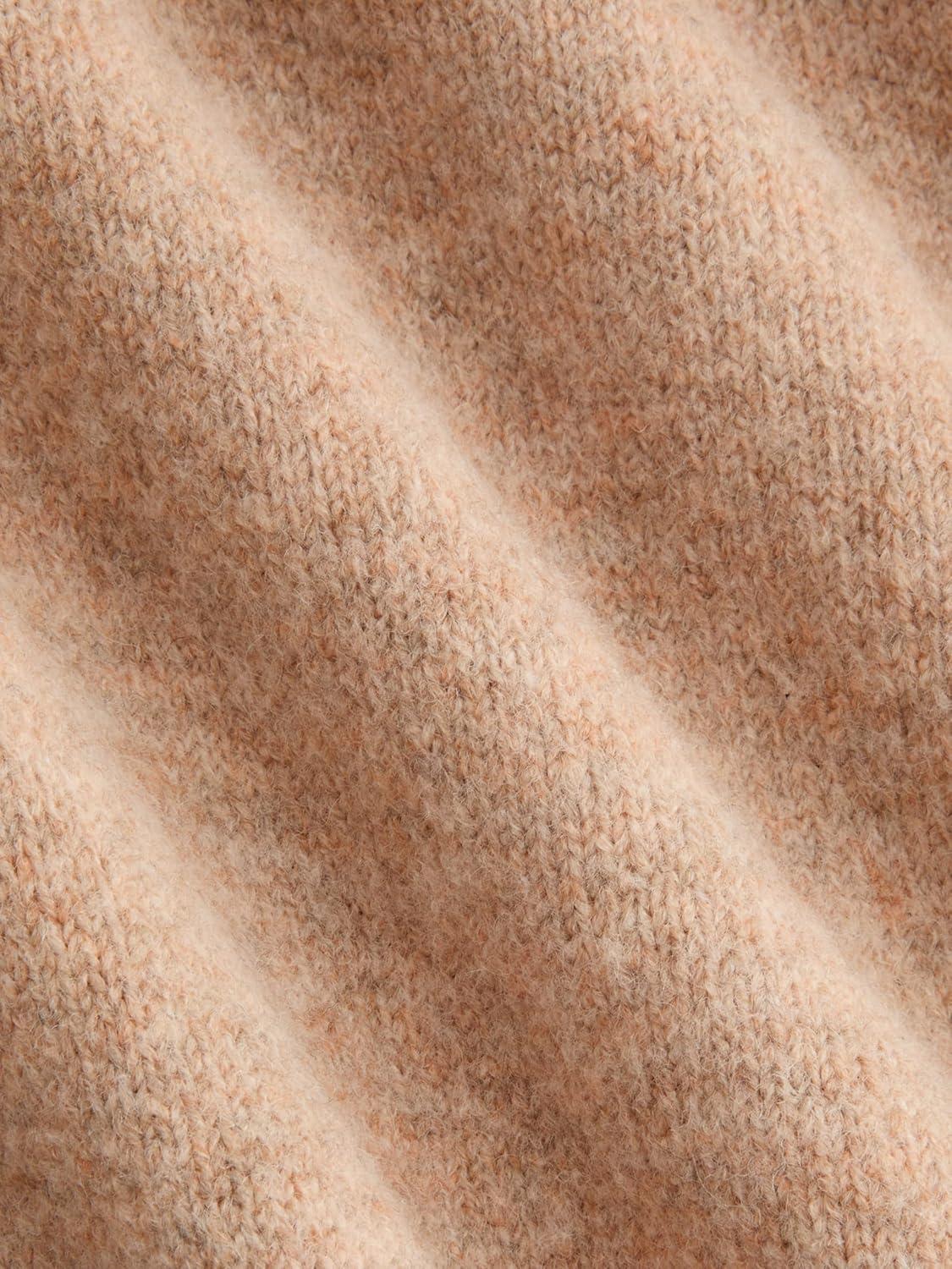 imageCIDER Womens Cute Sweater Crew Neck Long Sleeve Floral Pullover Fall Winter Sweaters Loose Fit Knit TopKhaki