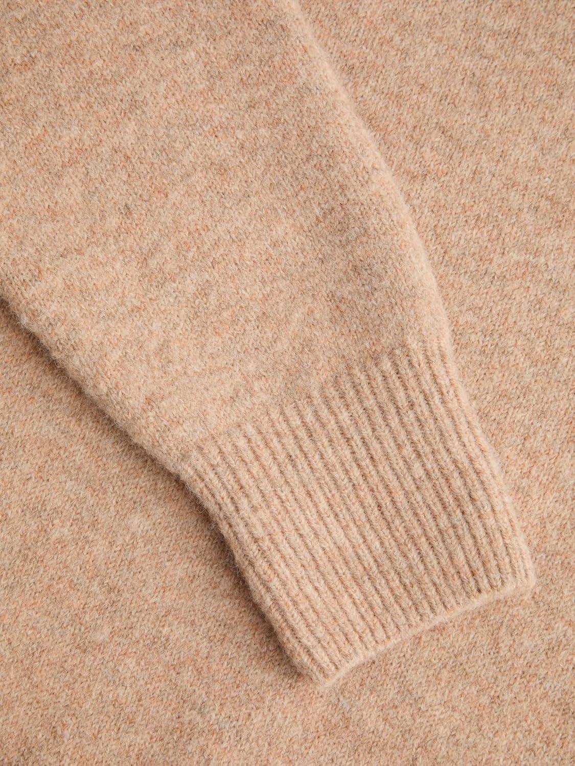 imageCIDER Womens Cute Sweater Crew Neck Long Sleeve Floral Pullover Fall Winter Sweaters Loose Fit Knit TopKhaki