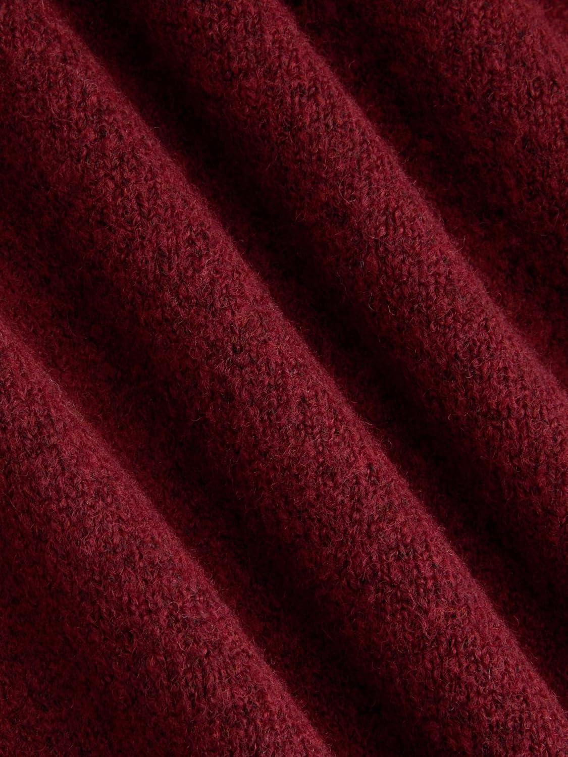 imageCIDER Womens Cute Sweater Crew Neck Long Sleeve Floral Pullover Fall Winter Sweaters Loose Fit Knit TopWine