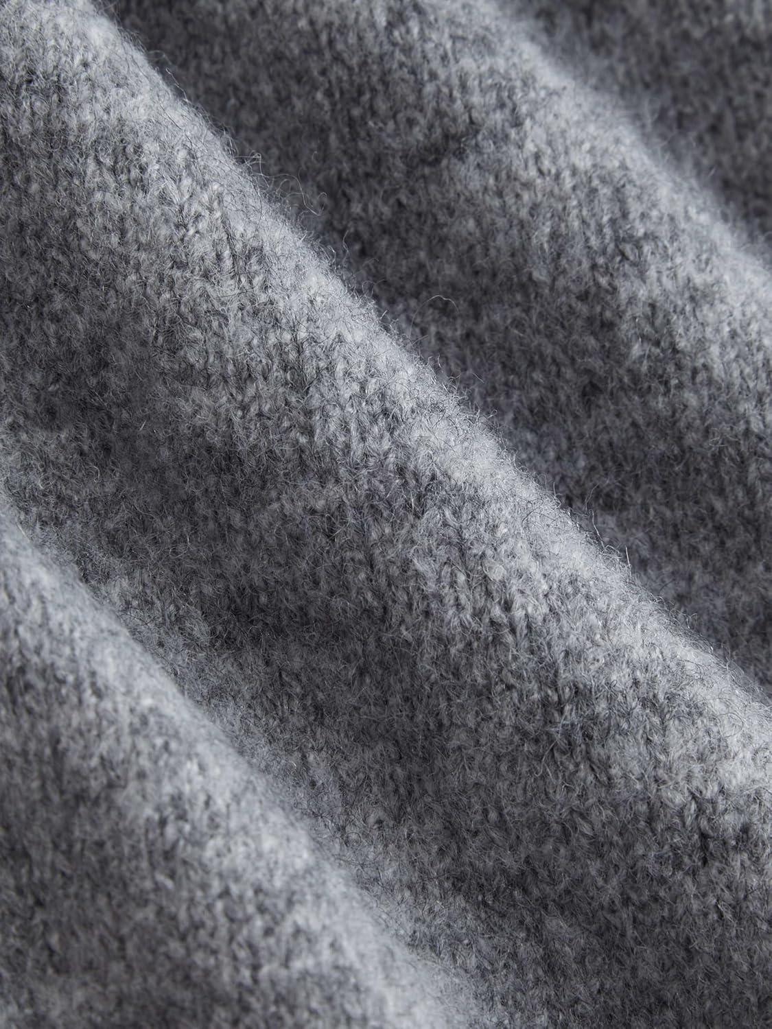 imageCIDER Womens Knit Cardigan Trendy Crew Neck Button Down Long Sleeve Cozy Fall Fashion Sweater Loose Fit Wool TopGrey