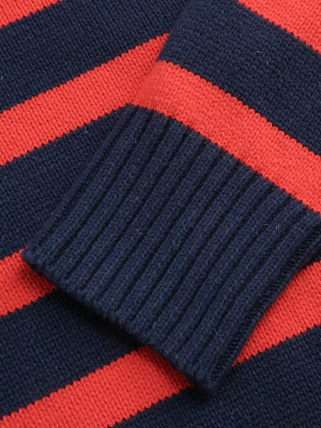 imageCIDER Womens Polo Sweater Striped Collared Lightweight Long Sleeve V Neck Pullover Fall Sweater Tops 2025Navy Blue