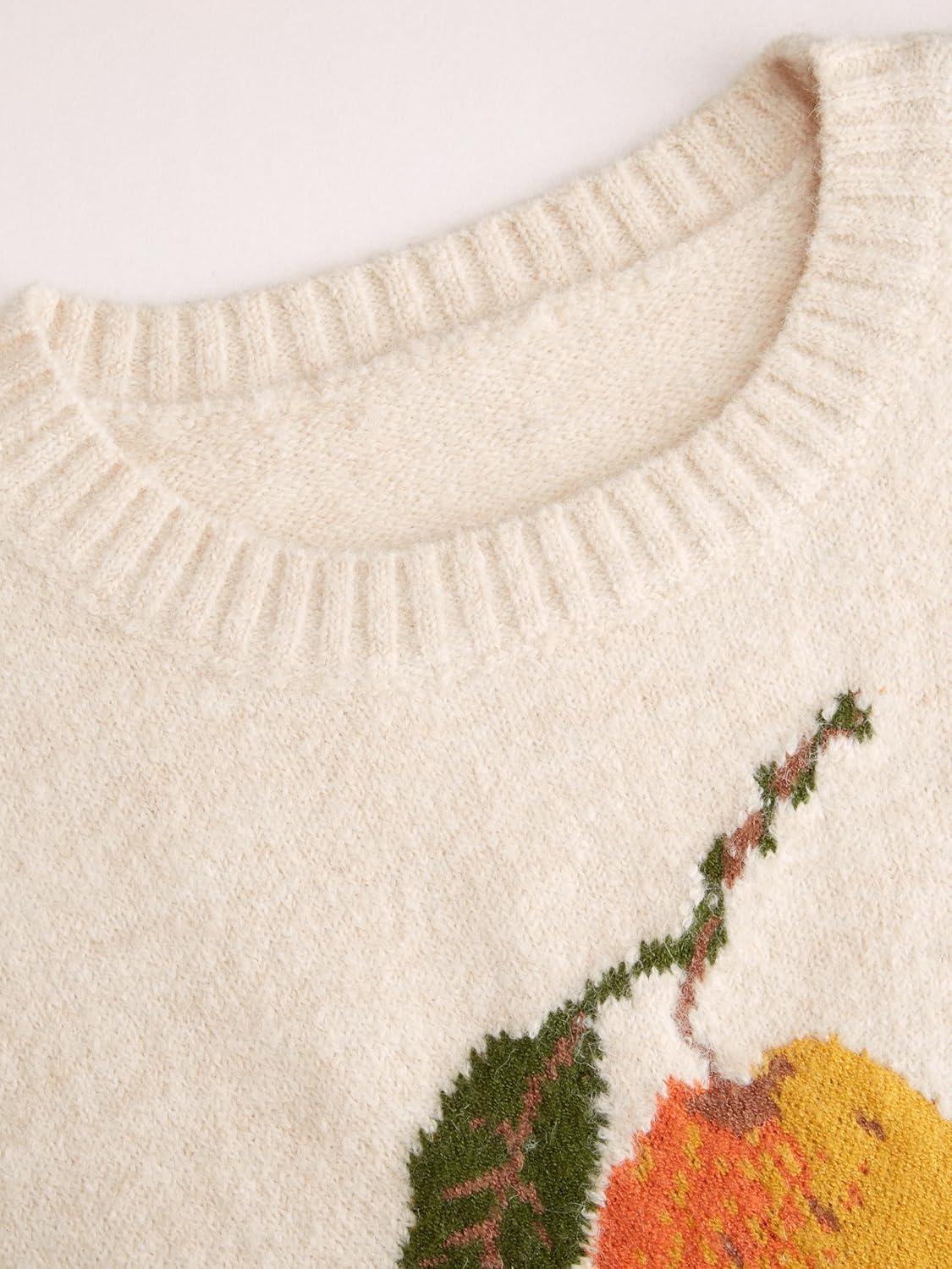 imageCIDER Womens Sweater Vest Knit Sleeveless Pear Cute Graphic Sweater Vest Tank Top Fall OutfitsBeige