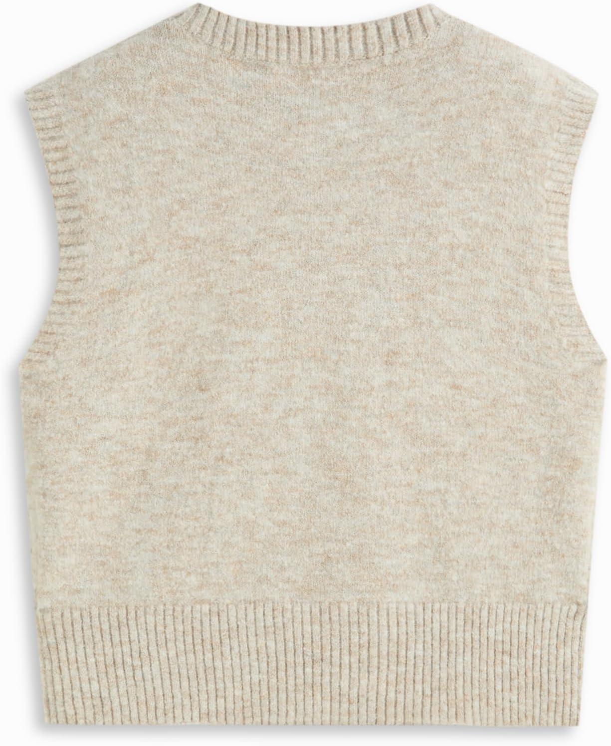 imageCIDER Womens Sweater Vest Knit Sleeveless Pear Cute Graphic Sweater Vest Tank Top Fall OutfitsChampagne