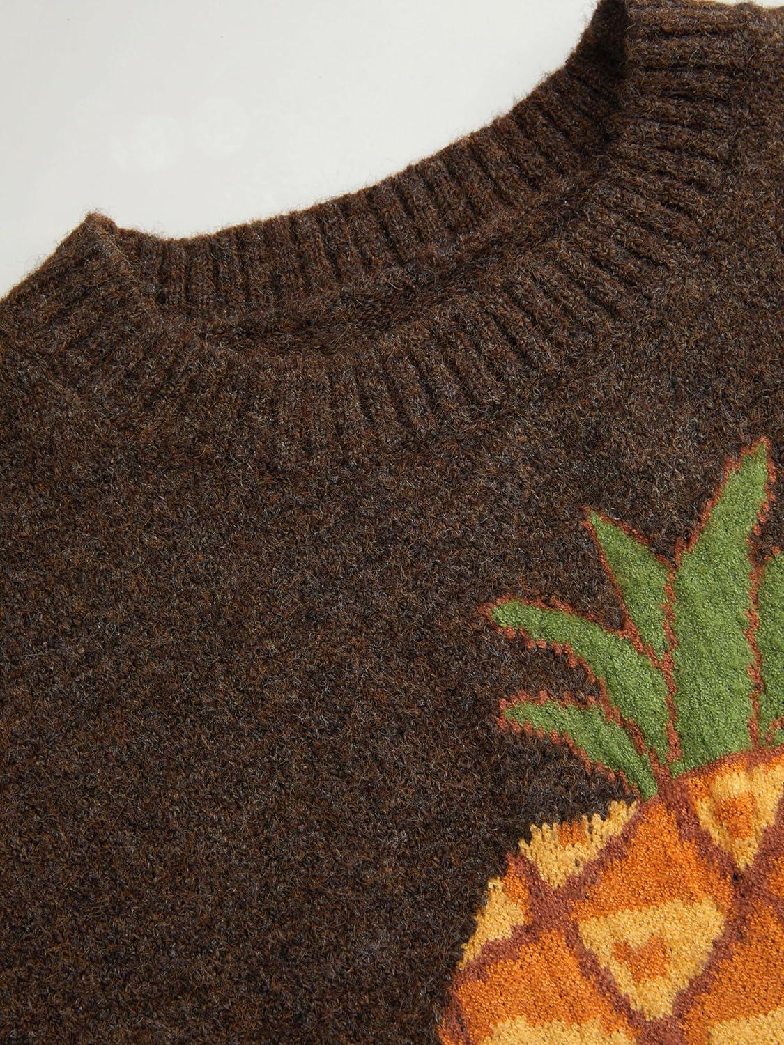 imageCIDER Womens Sweater Vest Knit Sleeveless Pear Cute Graphic Sweater Vest Tank Top Fall OutfitsCoffee