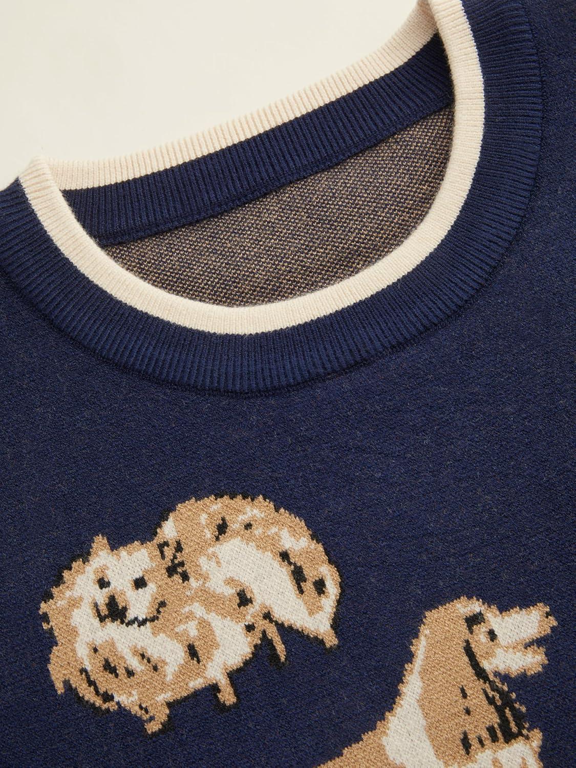 imageCIDER Womens Sweater Vest Knit Sleeveless Pear Cute Graphic Sweater Vest Tank Top Fall OutfitsDark Navy