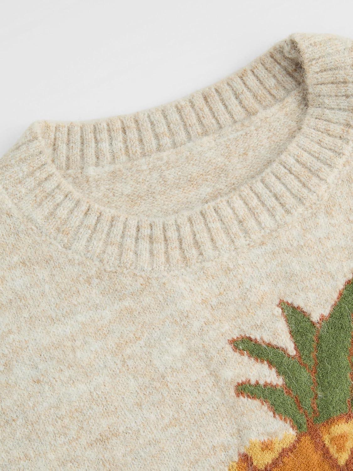 imageCIDER Womens Sweater Vest Knit Sleeveless Pear Cute Graphic Sweater Vest Tank Top Fall OutfitsIvory