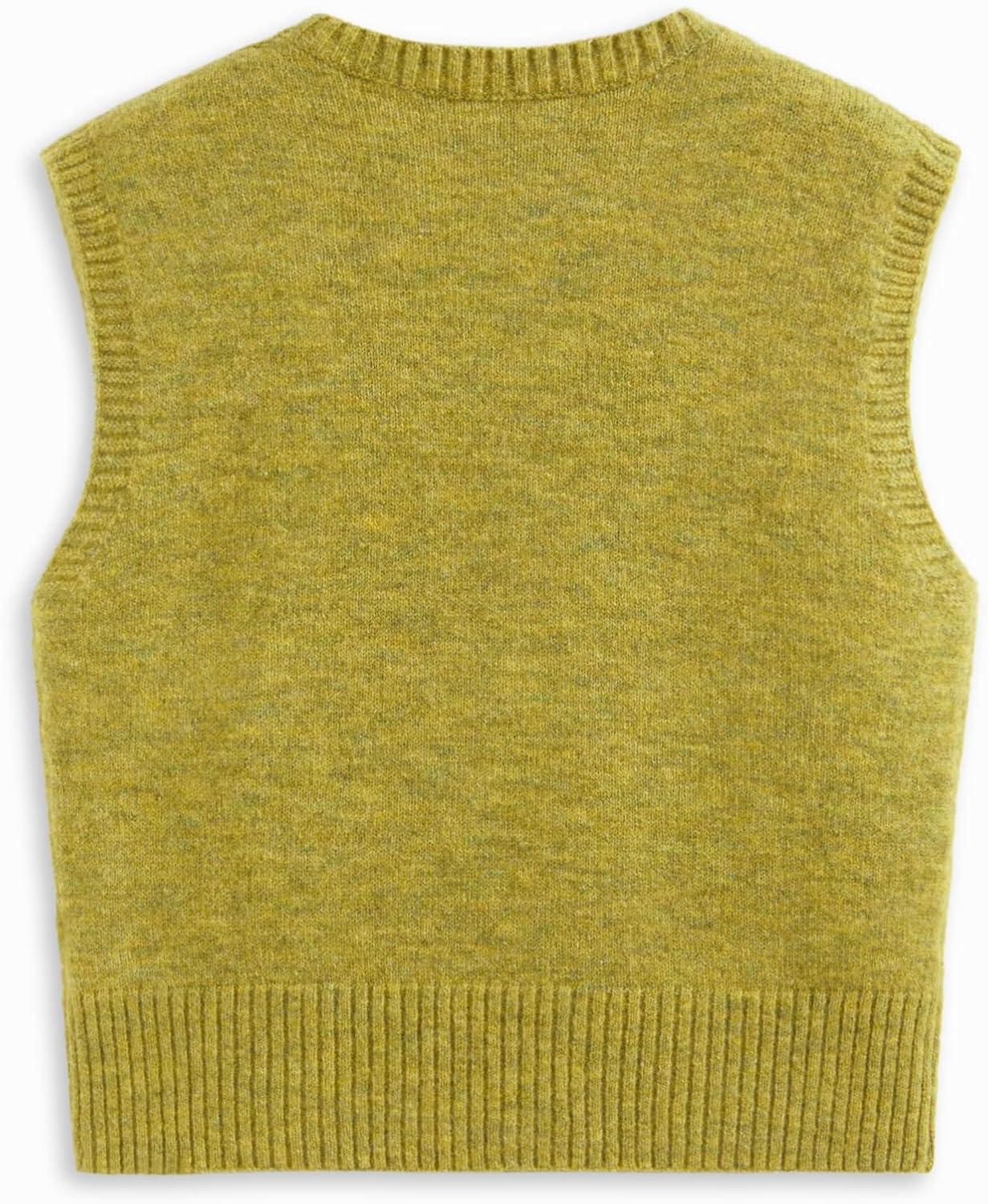 imageCIDER Womens Sweater Vest Knit Sleeveless Pear Cute Graphic Sweater Vest Tank Top Fall OutfitsOlive Green