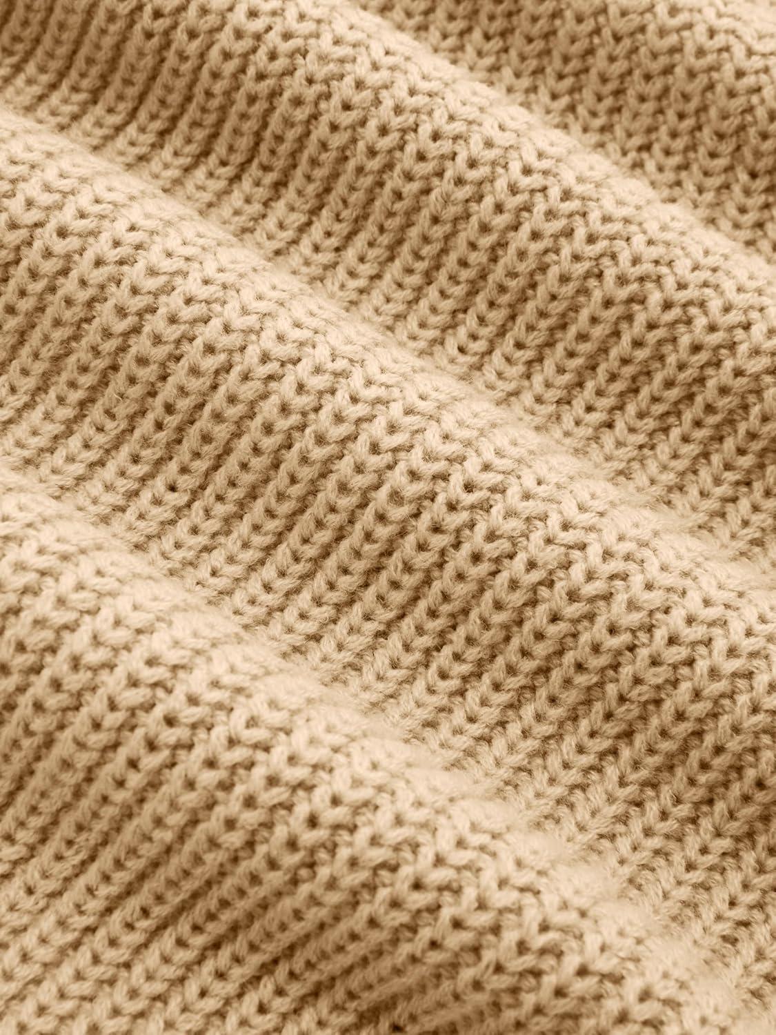 imageCIDER Cropped Sweaters for Women Turtleneck Sweater Long Sleeve Ribbed Knit Lantern Sleeve Pullover Fall OutfitsBeige