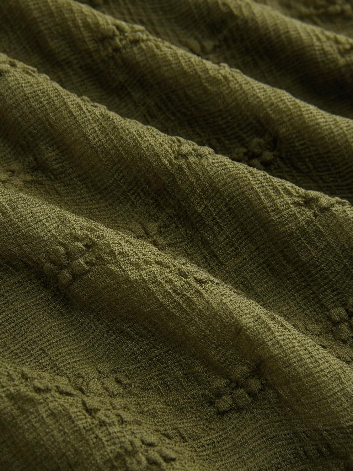 imageCIDER Cute Going Out Tops for Women Floral Flowy Tops Tie Front Mesh Long Bell Sleeve V Neck Y2K Top Trendy Fall SpringOlive Green