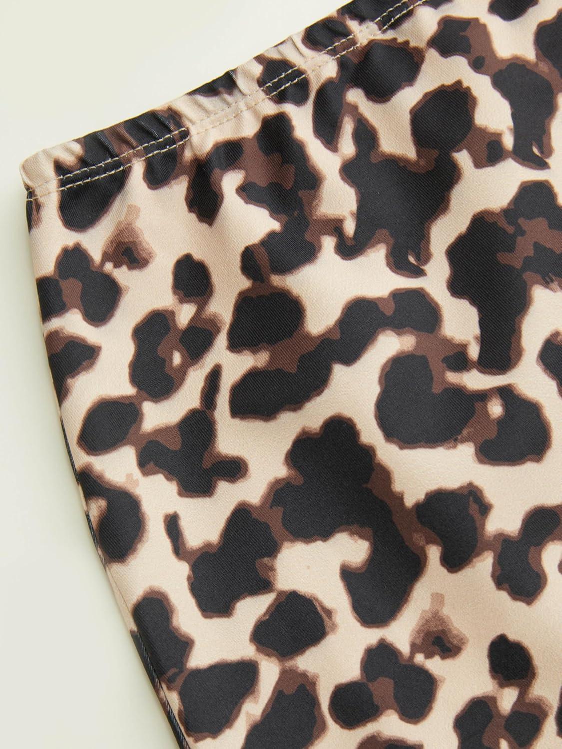 imageCIDER Leopard Print Midi Skirt Womens Trendy Casual Elastic Waist Skirt 2025 FallBrown