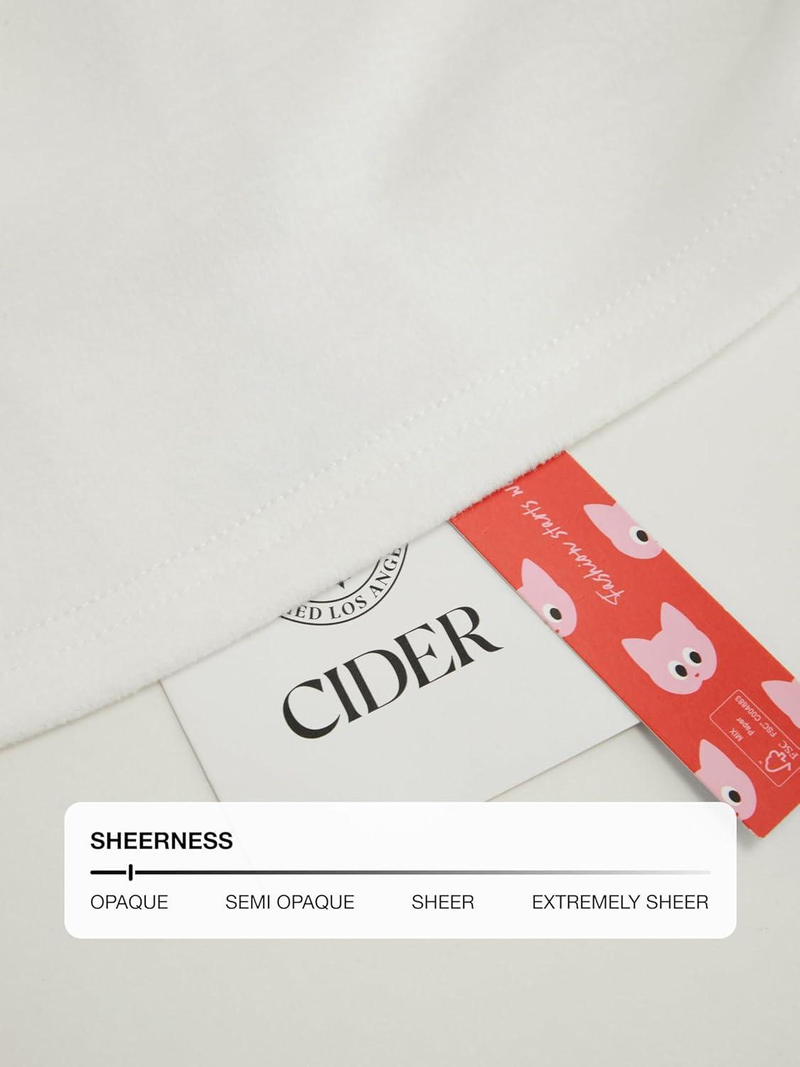 imageCIDER Mock Neck Tops for Women Thermal Shirts Long Sleeve Ruched Going Out Tops Basic Tee Slim Fit Fall TopWhite