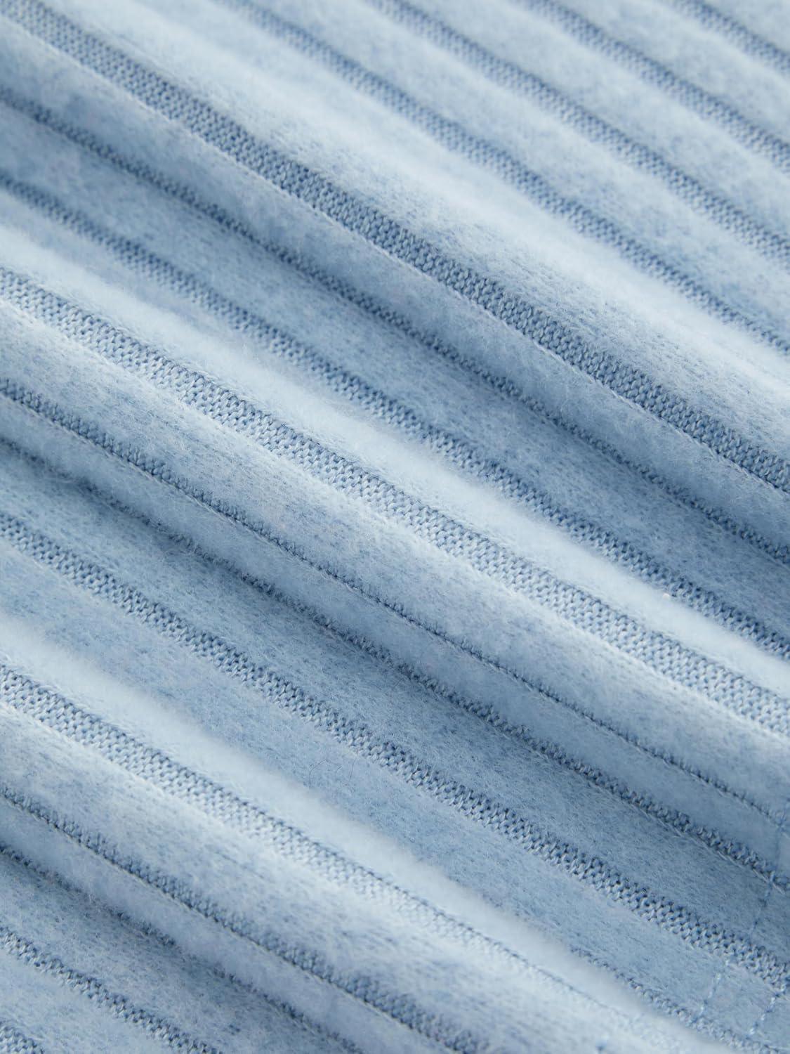 imageCIDER Off The Shoulder Tops for Women Long Sleeve Going Out Y2K Tops Knit Pullover Fall Outfits Trendy 2025Baby Blue